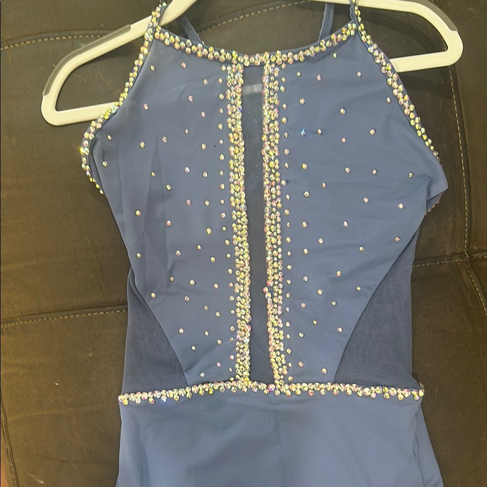 Blue Rhinestone Embellished Baltogs Dance Costume